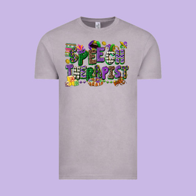 Speech Therapist Mardi Gras Cowgirl Vintage Tee Designed By Cowgirlartshop
