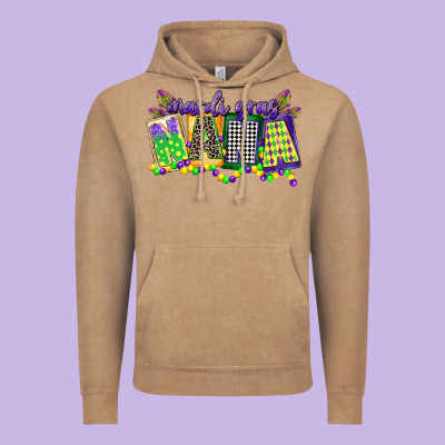 Mardi Gras Nana Vintage Hoodie Designed By Cowgirlartshop