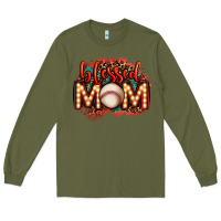 Army Green blessed baseball mom lightbulb letters Long Sleeve Tee - OliviaCreatesArt
