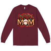 Burgundy blessed baseball mom lightbulb letters Long Sleeve Tee - OliviaCreatesArt