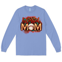Colony Blue blessed baseball mom lightbulb letters Long Sleeve Tee - OliviaCreatesArt