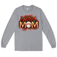 Heather Grey blessed baseball mom lightbulb letters Long Sleeve Tee - OliviaCreatesArt