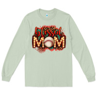 Matcha blessed baseball mom lightbulb letters Long Sleeve Tee - OliviaCreatesArt