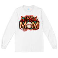White blessed baseball mom lightbulb letters Long Sleeve Tee - OliviaCreatesArt