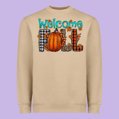 Welcome Fall Heavyweight Sweatshirt Designed By Cowhidedigitalart