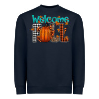Navy Welcome Fall Heavyweight Sweatshirt - CowhideDigitalArt
