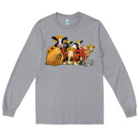 Heather Grey Cows With Sunflower Headbands Long Sleeve Tee - Jasminsmagicworld