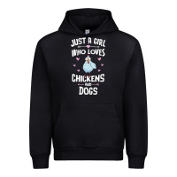 Black Just A Girl Who Loves Chickens And Dogs Gift Women Urban Hoodie - trangStudio