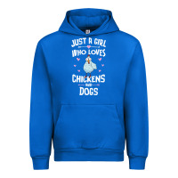 Cobalt Just A Girl Who Loves Chickens And Dogs Gift Women Urban Hoodie - trangStudio