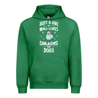 Emerald Just A Girl Who Loves Chickens And Dogs Gift Women Urban Hoodie - trangStudio