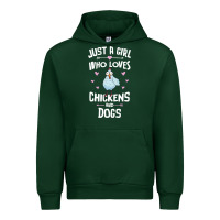 Forest Green Just A Girl Who Loves Chickens And Dogs Gift Women Urban Hoodie - trangStudio