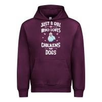 Mauve Wine Just A Girl Who Loves Chickens And Dogs Gift Women Urban Hoodie - trangStudio