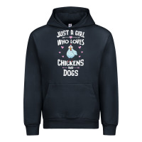 Navy Just A Girl Who Loves Chickens And Dogs Gift Women Urban Hoodie - trangStudio