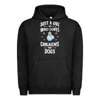 Pigment Black Just A Girl Who Loves Chickens And Dogs Gift Women Urban Hoodie - trangStudio