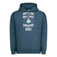 Pigment Midnight Navy Just A Girl Who Loves Chickens And Dogs Gift Women Urban Hoodie - trangStudio