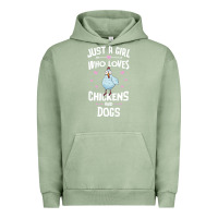 Pigment Oil Green Just A Girl Who Loves Chickens And Dogs Gift Women Urban Hoodie - trangStudio