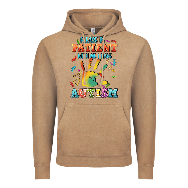 Please Be Patient With Me I Have Autism Vintage Hoodie by CowGirlArtShop | Teevron
