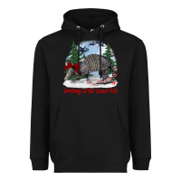 Black greetings of the season y'all with armadillo Heavyweight Hoodie - BarkalooDesign