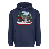 Navy greetings of the season y'all with armadillo Heavyweight Hoodie - BarkalooDesign