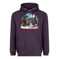 Plum greetings of the season y'all with armadillo Heavyweight Hoodie - BarkalooDesign