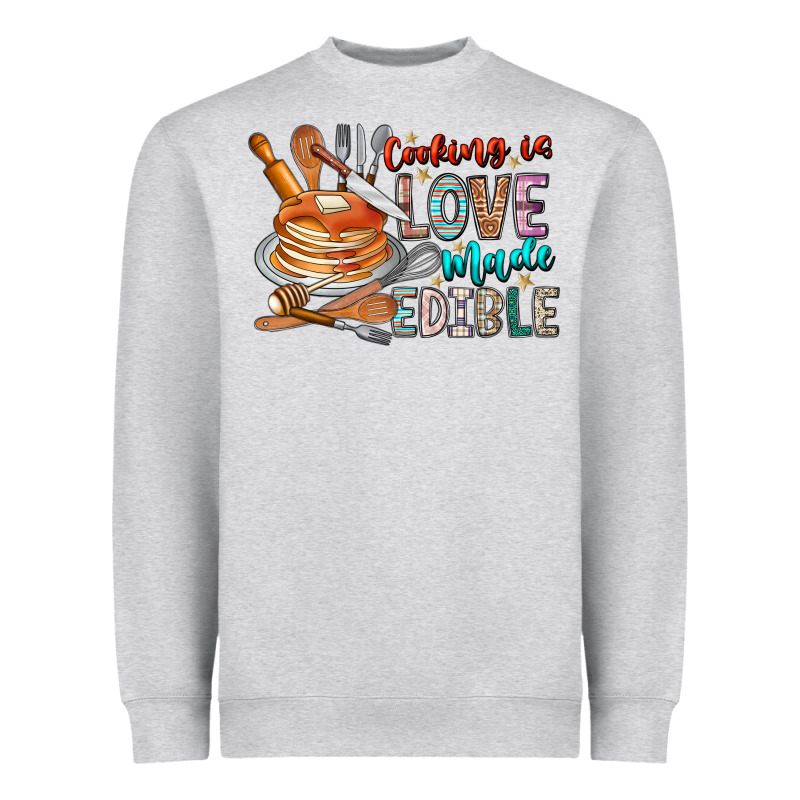 Cooking Is Love Made Edible Heavyweight Sweatshirt by CowhideDigitalArt | Teevron