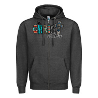 Charcoal Heather in christ alone Zipper Hoodie - RacoonDesign