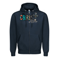 Navy in christ alone Zipper Hoodie - RacoonDesign