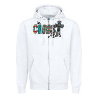 White in christ alone Zipper Hoodie - RacoonDesign