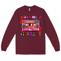 Burgundy make me a mixtape olivia Long Sleeve Tee - OliviaCreatesArt