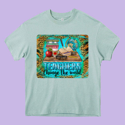 Teachers Change The World Mousepad Heavy Core Tee Designed By Barkaloodesign