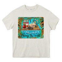 Cream teachers change the world mousepad Heavy Core Tee - BarkalooDesign