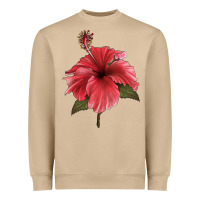 Mushroom Puerto Rican Hibiscus Flower Illustrations Heavyweight Sweatshirt - LillyAllenDesigns