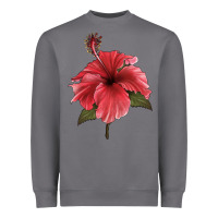 Storm Puerto Rican Hibiscus Flower Illustrations Heavyweight Sweatshirt - LillyAllenDesigns