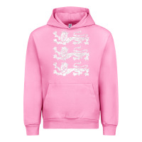 Fuchsia Pink Retro Three England Lions Vintage Souvenir Urban Hoodie - trangStudio