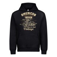 Black Retro Vintage American Motorcycle Indian for Old Biker Urban Hoodie - trangStudio