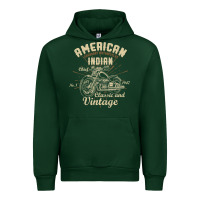 Forest Green Retro Vintage American Motorcycle Indian for Old Biker Urban Hoodie - trangStudio