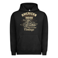 Pigment Black Retro Vintage American Motorcycle Indian for Old Biker Urban Hoodie - trangStudio