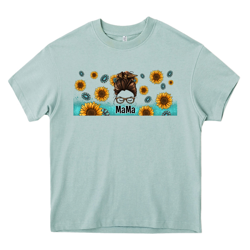 Western Mama Messy Bun Heavy Core Tee by Jasminsmagicworld | Teevron