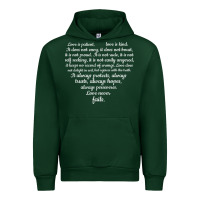 Forest Green Love is patient Love is Kind 1 Corinthians 1348 Urban Hoodie - trangStudio