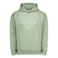 Pigment Oil Green Love is patient Love is Kind 1 Corinthians 1348 Urban Hoodie - trangStudio