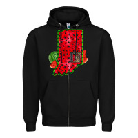 Black indiana watermelon Zipper Hoodie - RacoonDesign