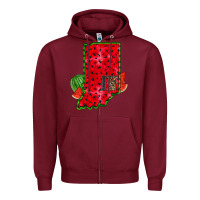 Burgundy indiana watermelon Zipper Hoodie - RacoonDesign