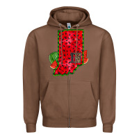 Chestnut indiana watermelon Zipper Hoodie - RacoonDesign