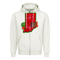 Oatmeal Heather indiana watermelon Zipper Hoodie - RacoonDesign
