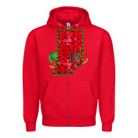 Red indiana watermelon Zipper Hoodie - RacoonDesign