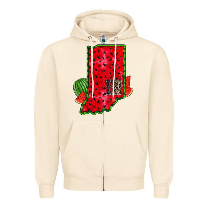 Indiana Watermelon Zipper Hoodie by RacoonDesign | Teevron