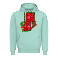 Seafoam indiana watermelon Zipper Hoodie - RacoonDesign