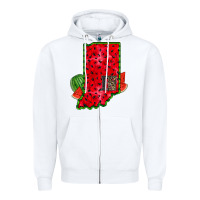 White indiana watermelon Zipper Hoodie - RacoonDesign