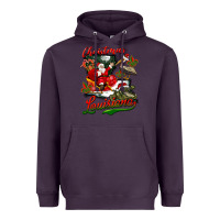 Plum louisiana christmas with santa Heavyweight Hoodie - BarkalooDesign