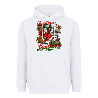 White louisiana christmas with santa Heavyweight Hoodie - BarkalooDesign